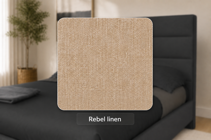 Julien Beaudoin Upholstered Fabric Beds Queen / Rebel linen Adam Upholstered Platform Bed, Absolute Footboard (No Boxspring Required)