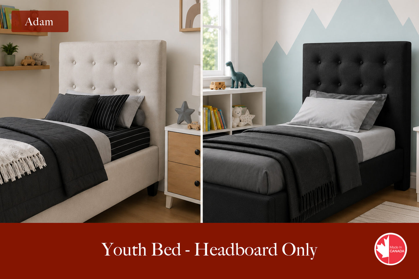 Julien Beaudoin Upholstered Fabric Beds Adam Upholstered Kids Headboard Only | Multiple Fabric Colours