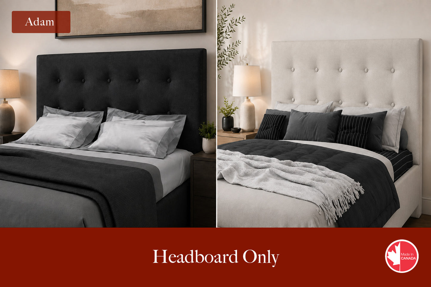 Julien Beaudoin Upholstered Fabric Beds Adam Upholstered Headboard Only | Multiple Fabric Colours