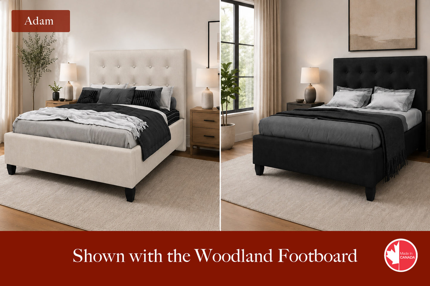 Julien Beaudoin Upholstered Fabric Beds Adam Upholstered Platform Bed – Box Spring Required | Multiple Fabric Colours
