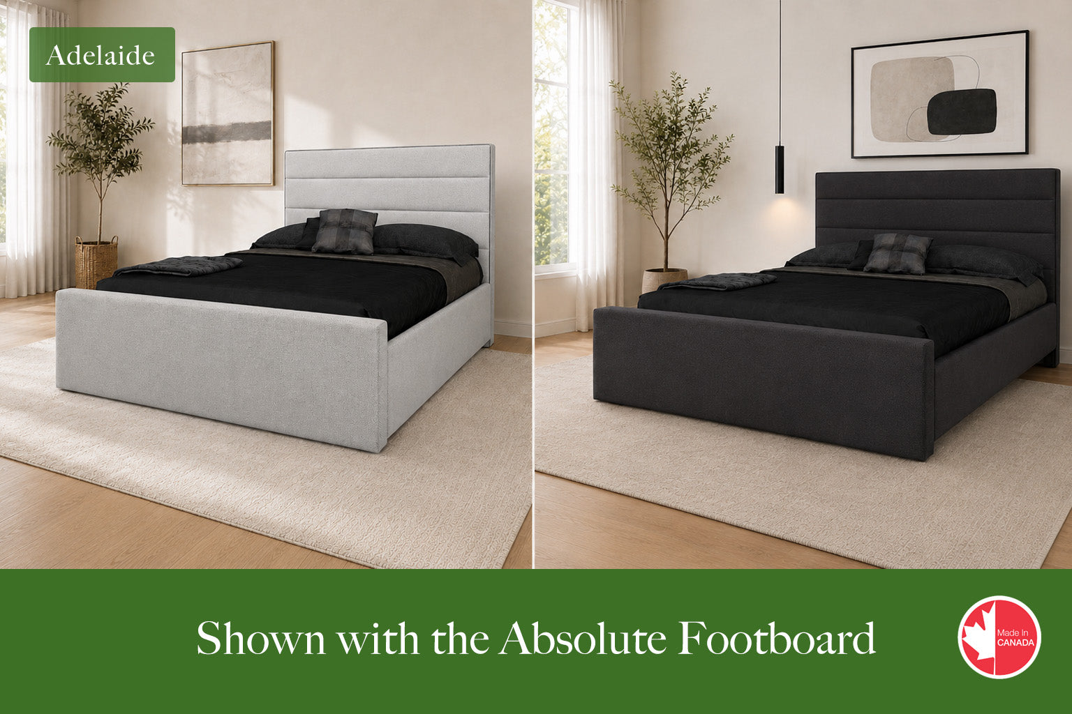 Julien Beaudoin Upholstered Fabric Beds Adelaide Upholstered Platform Bed – Box Spring Required | Multiple Fabric Colours