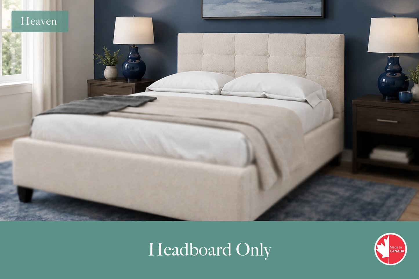 Julien Beaudoin Upholstered Fabric Beds Heaven Upholstered Headboard Only | Multiple Fabric Colours
