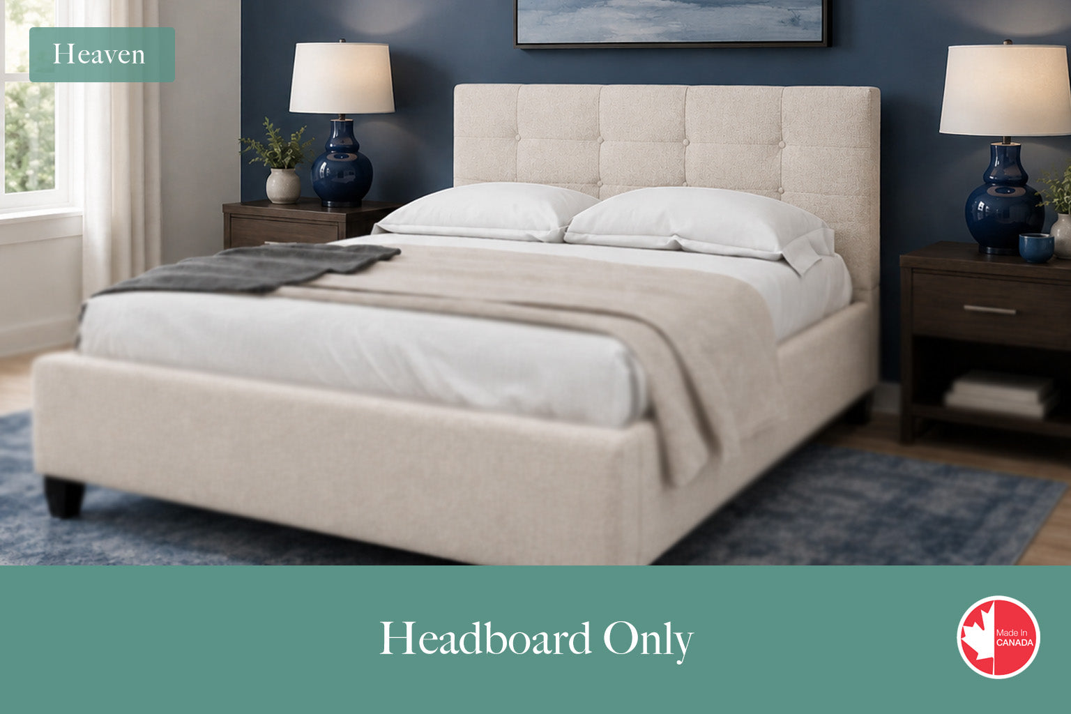 Julien Beaudoin Upholstered Fabric Beds Heaven Upholstered Headboard Only | Multiple Fabric Colours