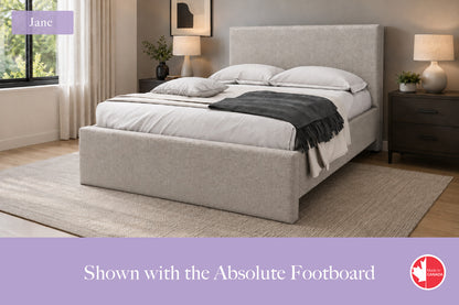 Julien Beaudoin Upholstered Fabric Beds Twin / Absolute footboard / Yates 84 Jane Upholstered Platform Bed – No Box Spring Required | Multiple Fabric Colours