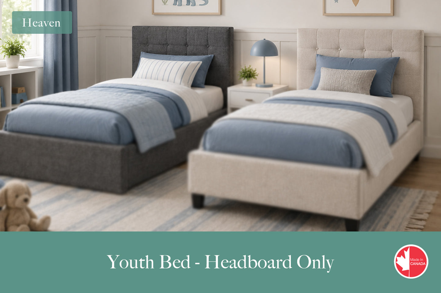 Julien Beaudoin Upholstered Fabric Beds Heaven Upholstered Kids Headboard Only | Multiple Fabric Colours
