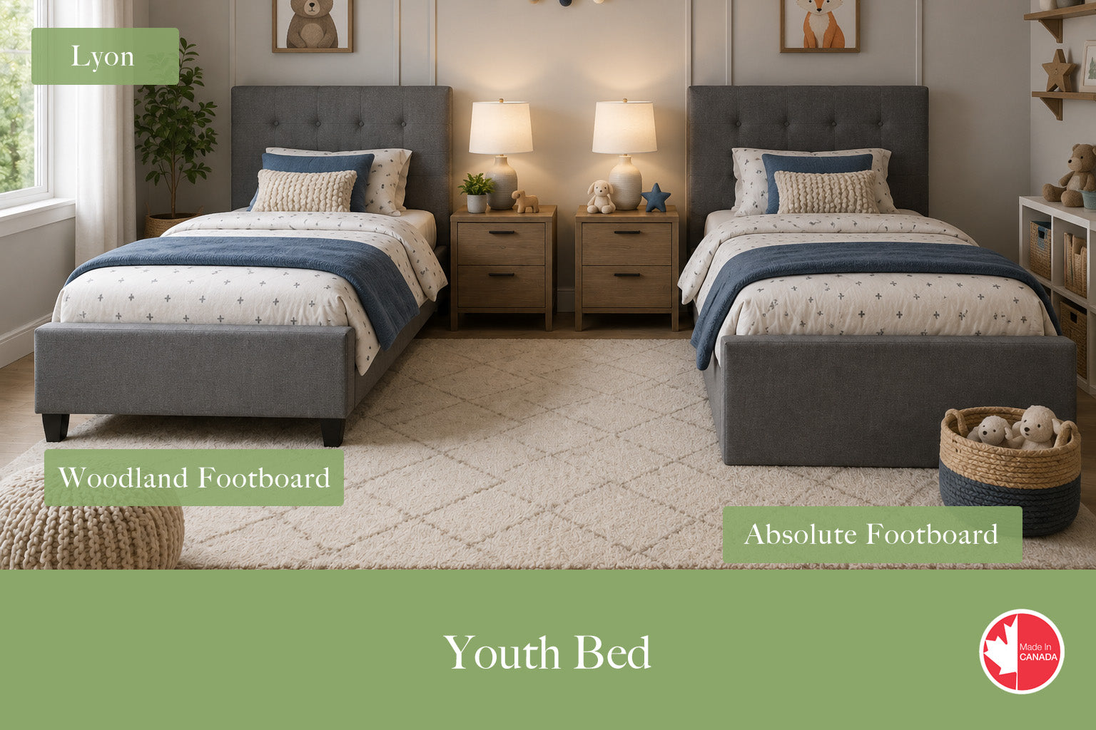 Julien Beaudoin Upholstered Fabric Beds Twin / Woodland / Yates 84 Lyon Upholstered Kids Platform Bed – Box Spring Required | Multiple Fabric Colours