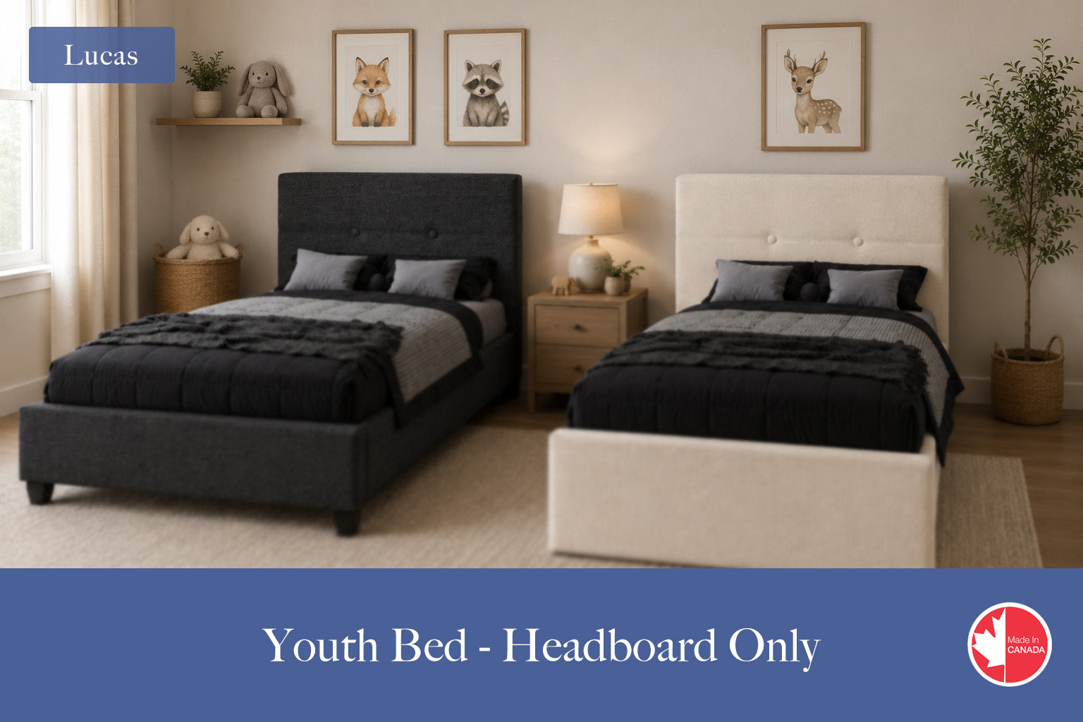 Julien Beaudoin Upholstered Fabric Beds Twin / Yates 84 Lucas Upholstered Kids Headboard Only | Multiple Fabric Colours