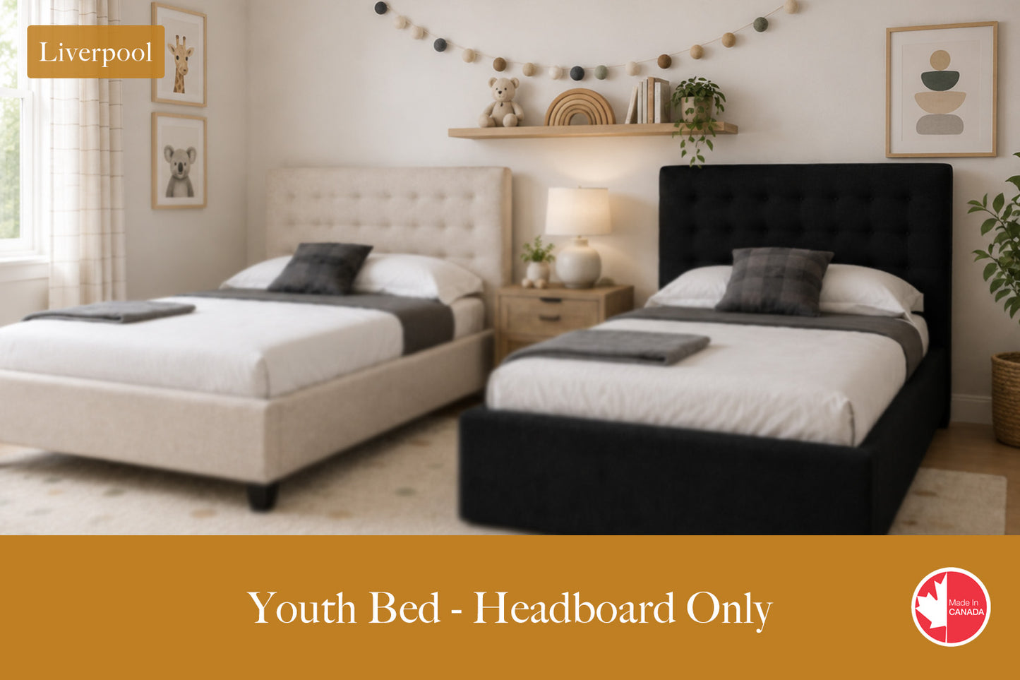Julien Beaudoin Upholstered Fabric Beds Twin / Yates 84 Liverpool Upholstered Kids Headboard Only | Multiple Fabric Colours