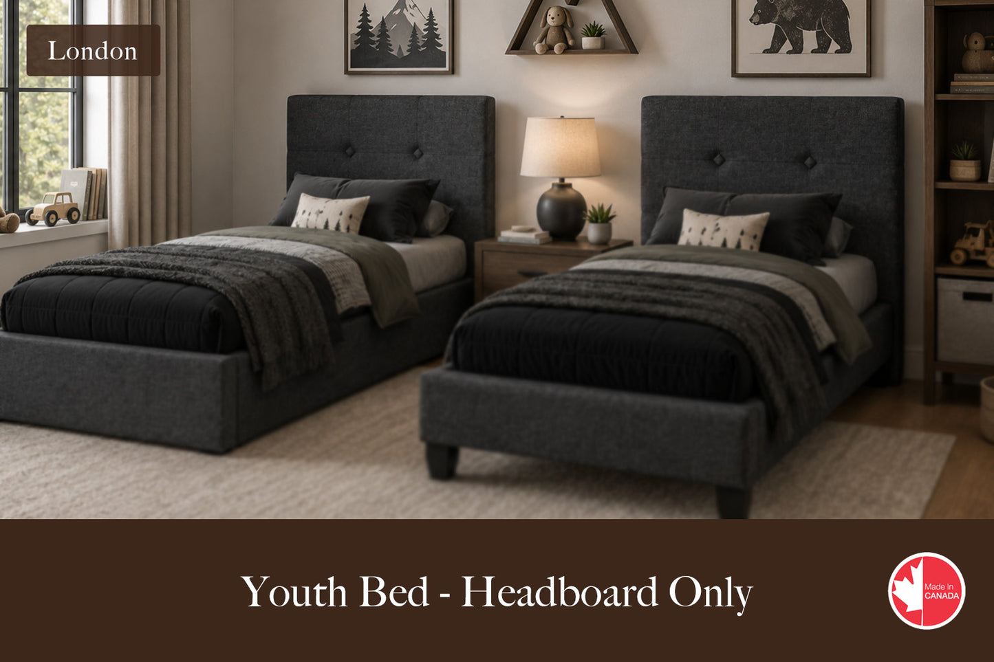 Julien Beaudoin Upholstered Fabric Beds Twin / Yates 84 London Upholstered Kids Headboard Only | Multiple Fabric Colours