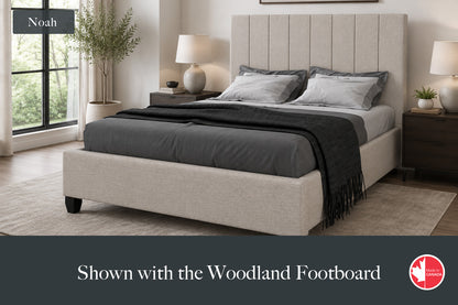 Julien Beaudoin Upholstered Fabric Beds Twin / Woodland footboard / Yates 84 Noah Upholstered Platform Bed – No Box Spring Required | Multiple Fabric Colours