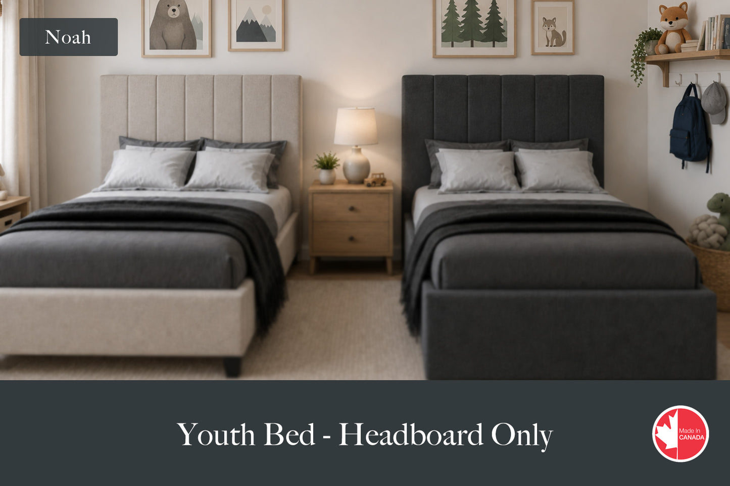 Julien Beaudoin Upholstered Fabric Beds Twin / Yates 84 Noah Upholstered Kids Headboard Only | Multiple Fabric Colours
