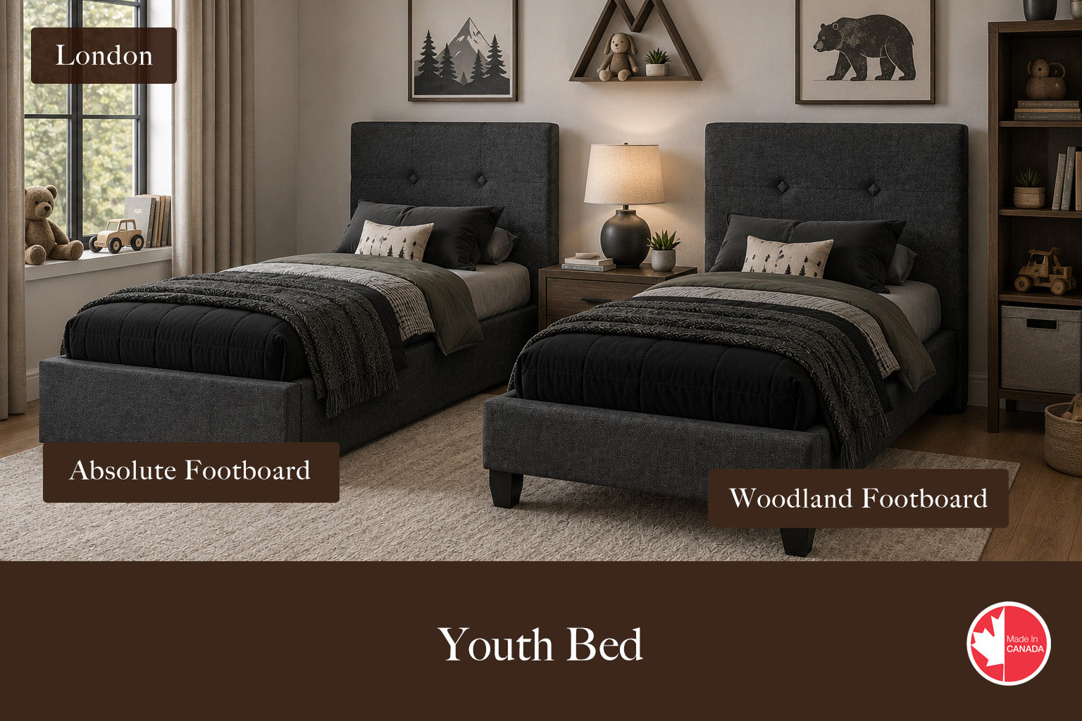 Julien Beaudoin Upholstered Fabric Beds London Upholstered Kids Platform Bed  - Box Spring Required | Multiple Fabric Colours