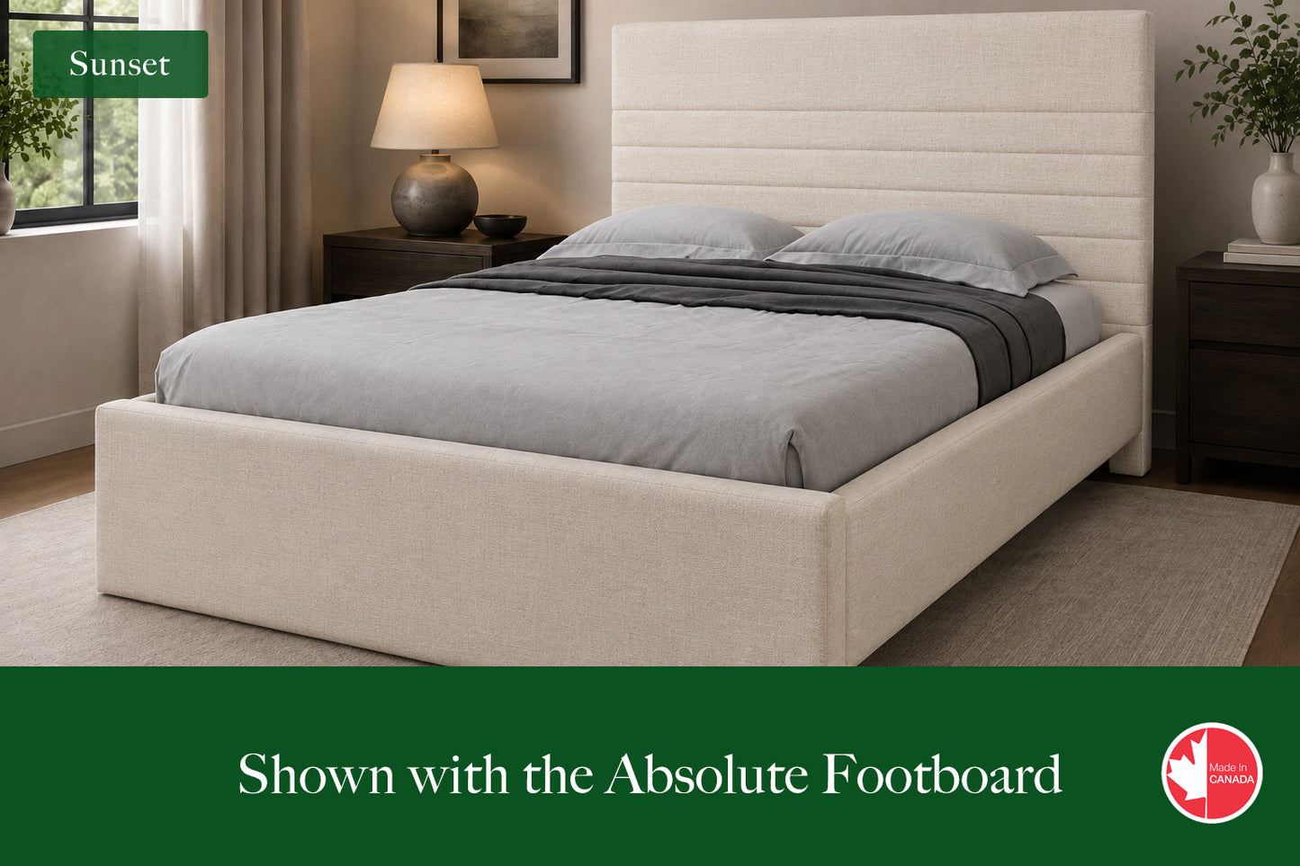 Julien Beaudoin Upholstered Fabric Beds Twin / Absolute footboard / Yates 84 Sunset Upholstered Platform Bed – No Box Spring Required | Multiple Fabric Colours