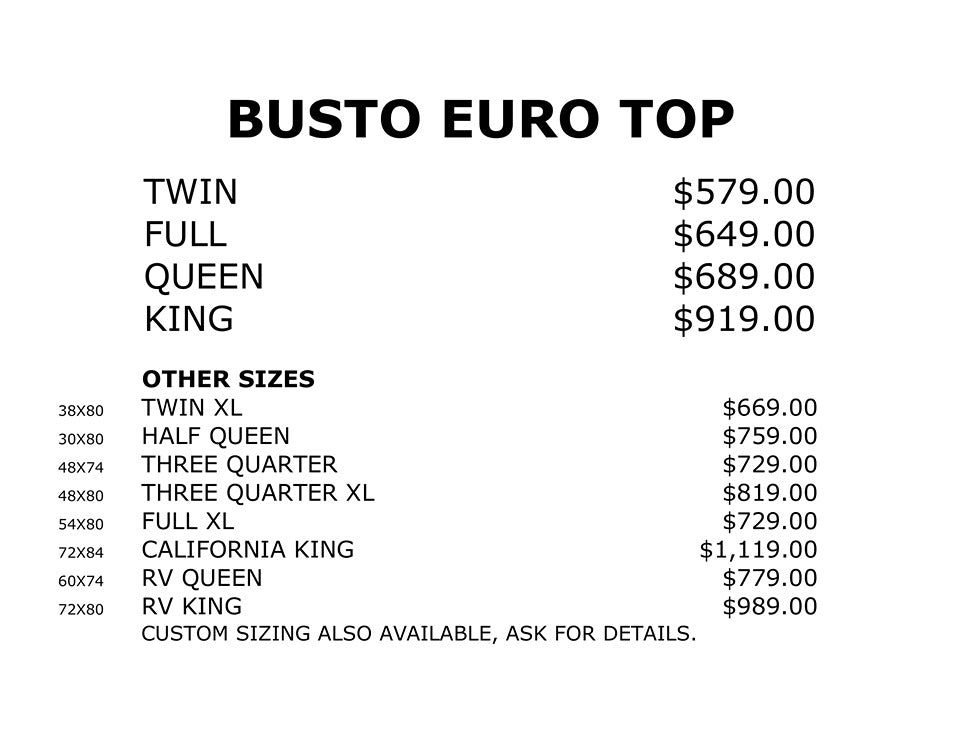 King Koil Mattress Busto Euro Top 11"