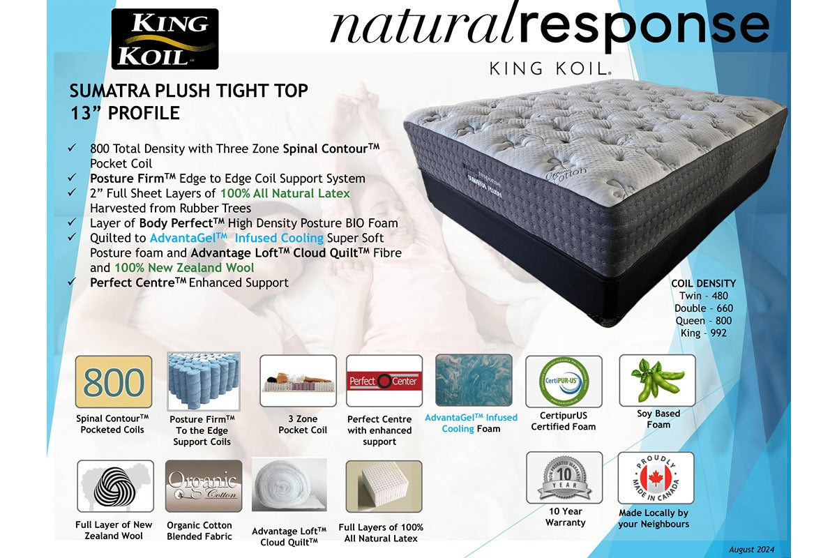 King Koil Mattress Sumatra Plush Tight Top 13"