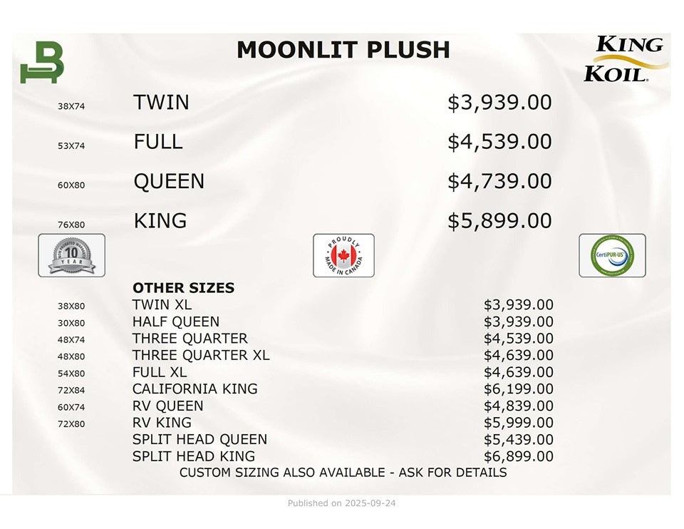 King Koil Mattress Moonlit Tight Top Plush 14"