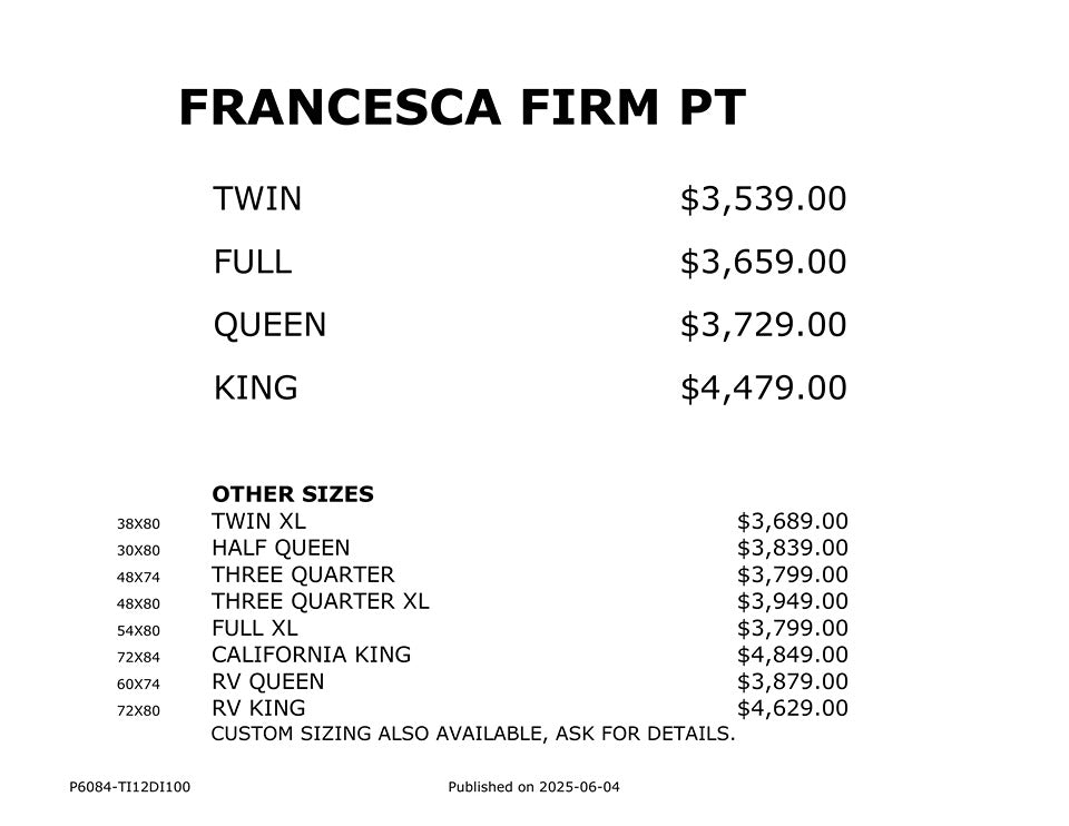 King Koil Mattress Francesca Firm Pillow Top 17" Mattress by King Koil