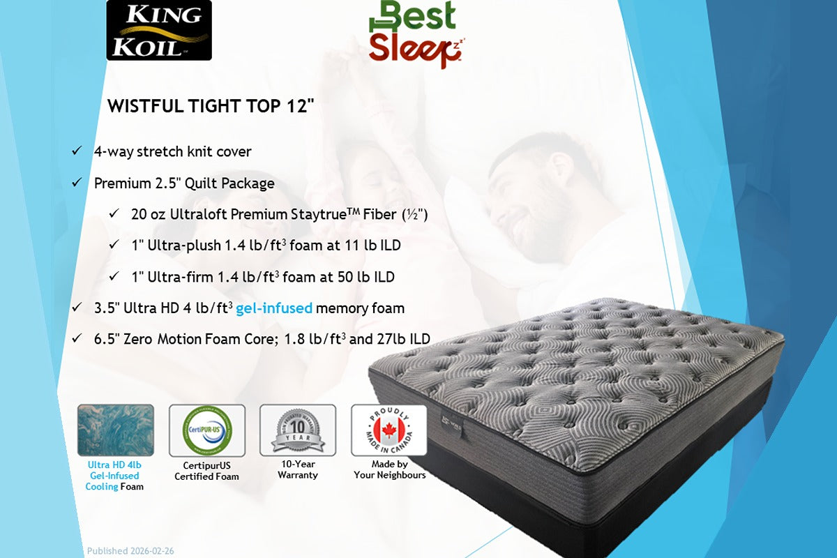 King Koil Mattress Wistful Tight Top 12" Mattress by King Koil