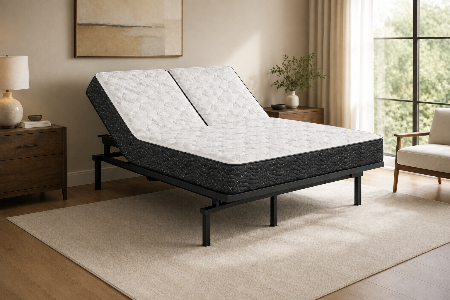 Leggett & Platt Electric Adjustable Beds Serene Lifestyle Electric Adjustable Base - Split Queen Head Up Only