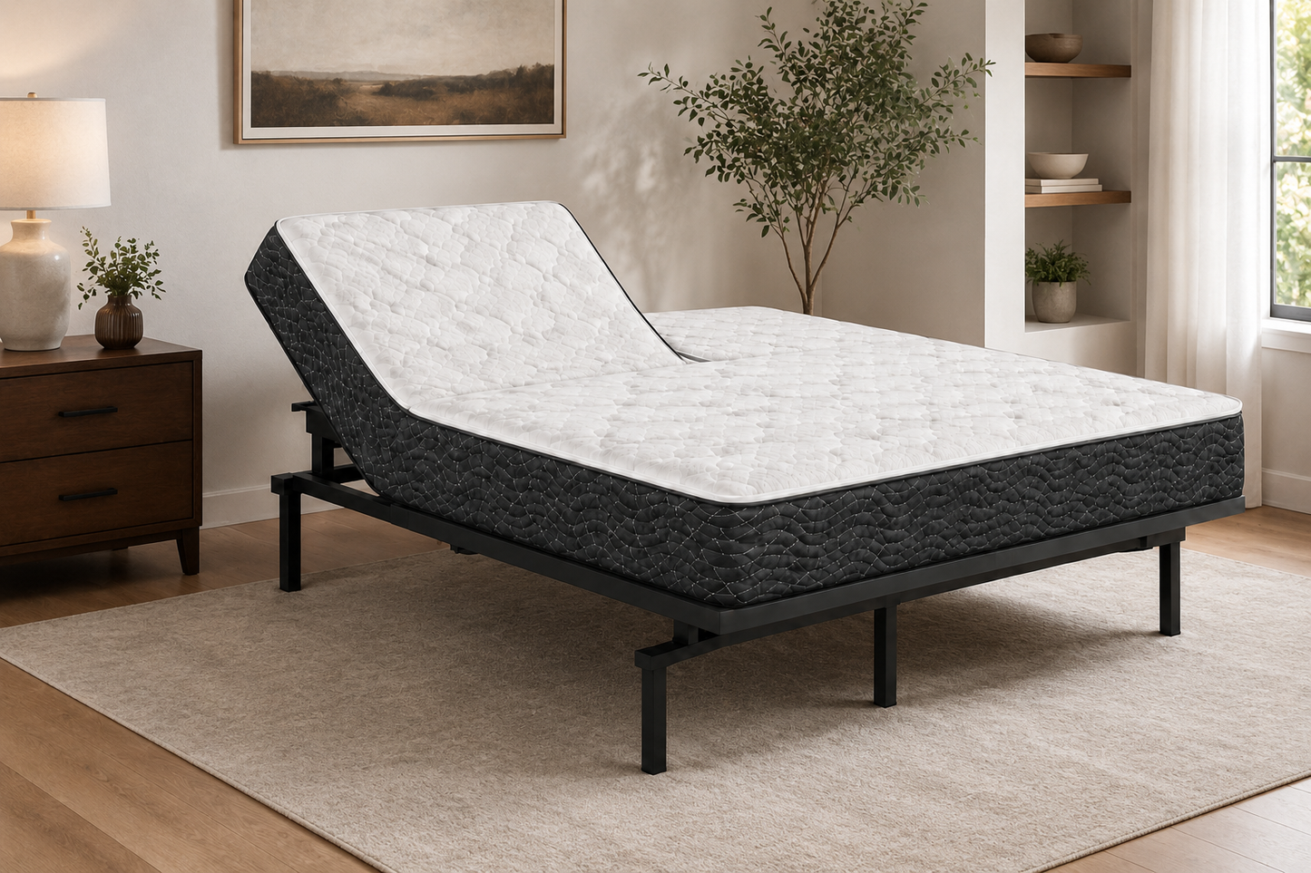Leggett & Platt Electric Adjustable Beds Serene Lifestyle Electric Adjustable Base - Split Queen Head Up Only