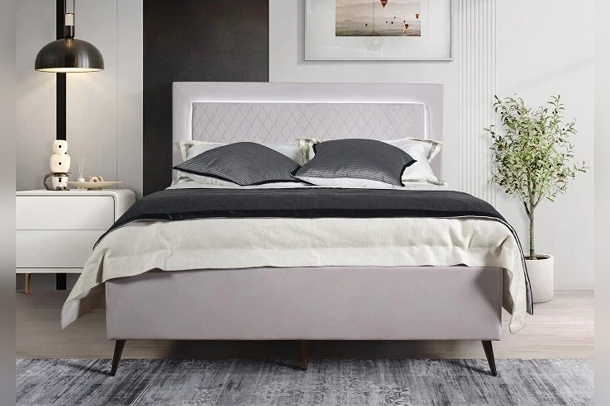 Milton Green Stars Platform Beds Starlight Upholstered Platform Bed Frame with Backlit Headboard