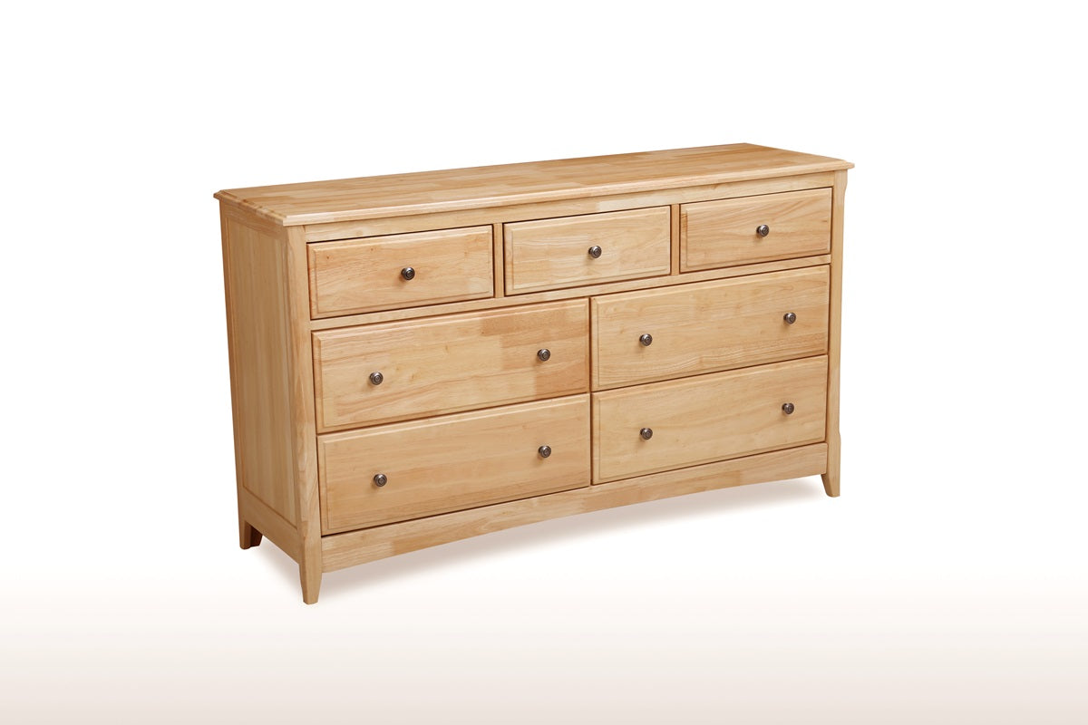 Night and Day Furniture Bedroom Natural / 7 Drawer Dresser Secrets Case Goods - Many Colours