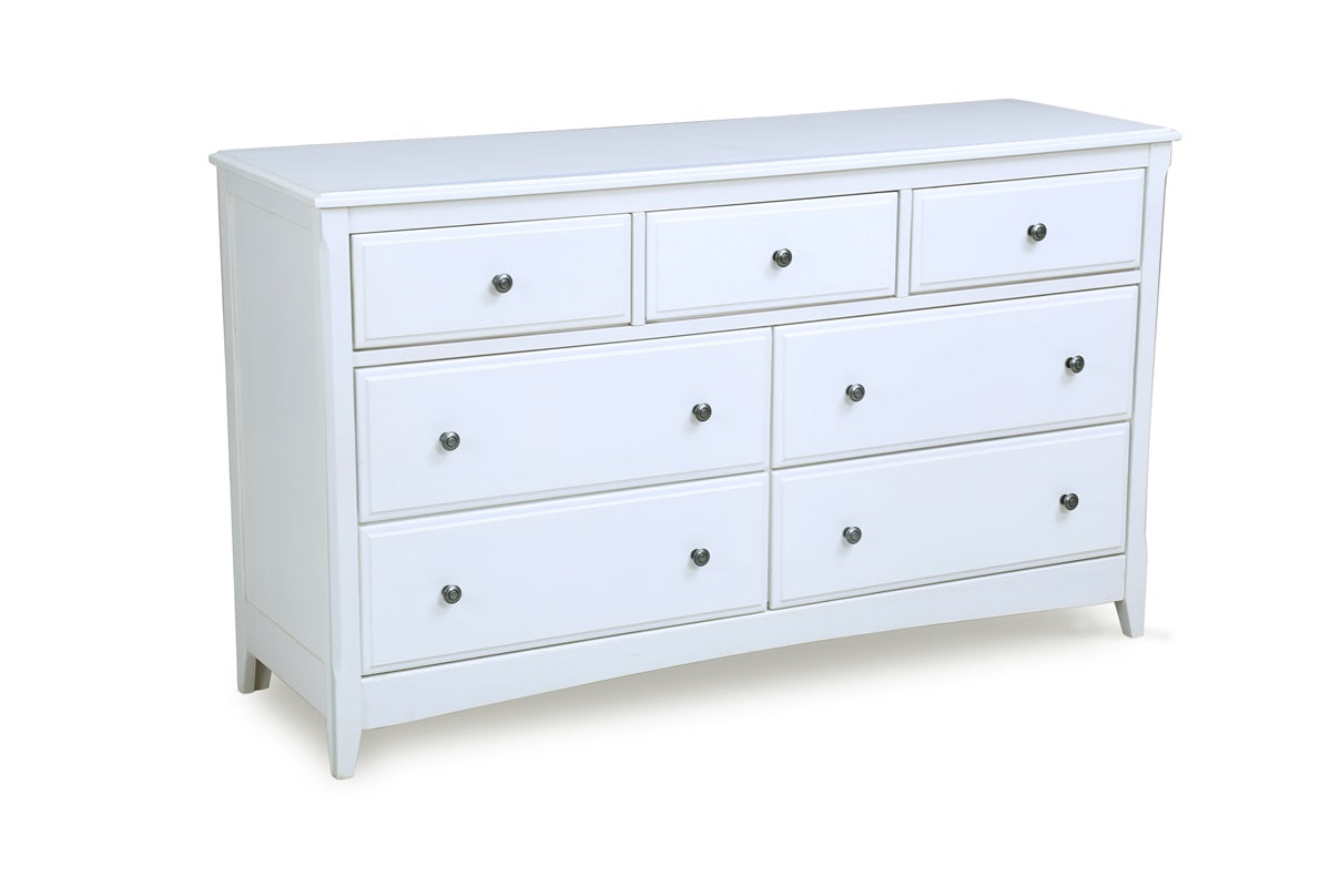 Night and Day Furniture Bedroom White / 7 Drawer Dresser Secrets Case Goods - Many Colours