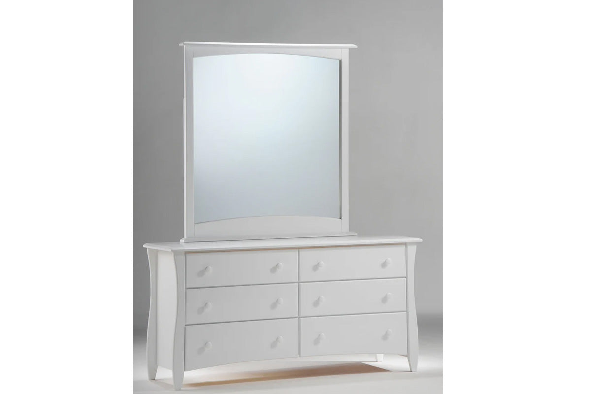 Night and Day Furniture Bedroom White Clove Dresser (with Mirror) - 6 Colours