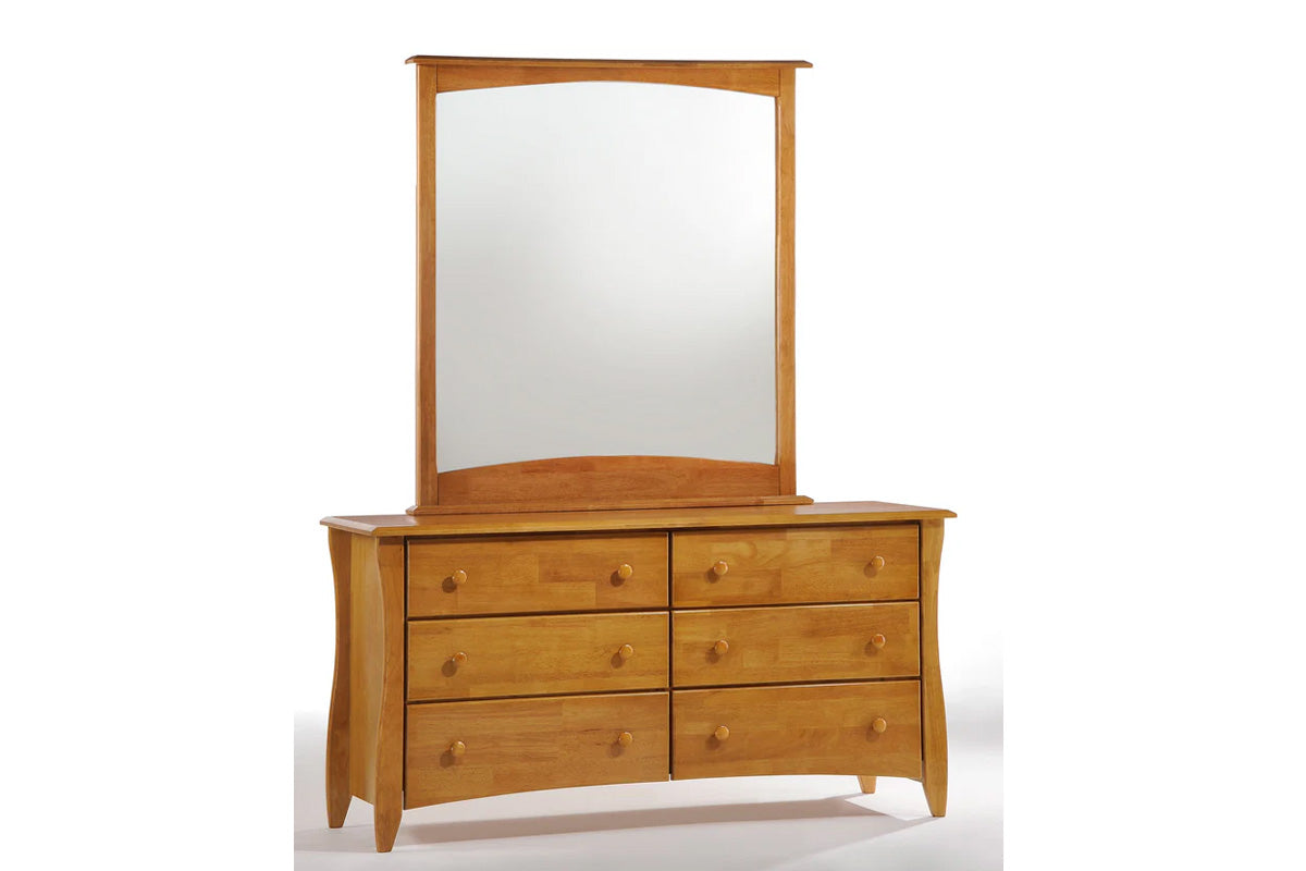 Night and Day Furniture Bedroom Medium Oak Clove Dresser (with Mirror) - 6 Colours