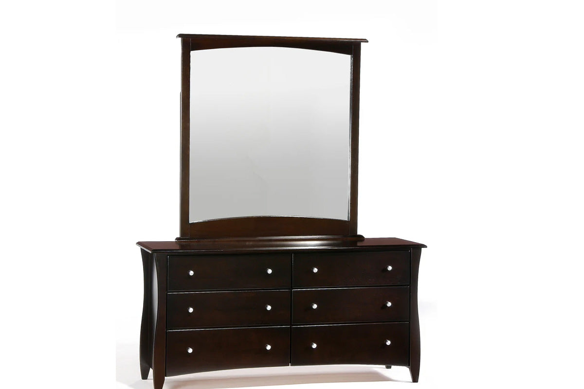 Night and Day Furniture Bedroom Chocolate Clove Dresser (with Mirror) - 6 Colours