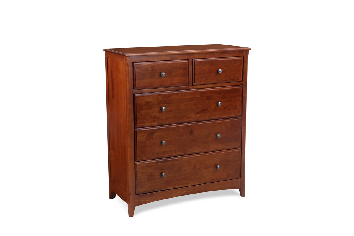 Night and Day Furniture Bedroom Cherry Secrets 5 Drawer Chest - Many Colours To Choose From