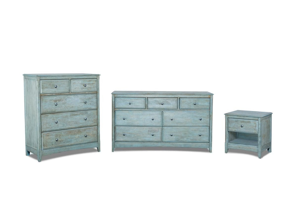 Night and Day Furniture Bedroom Antique Blue / 3 Piece Bundle (No Mirror) Secrets Case Goods - Antique Blue