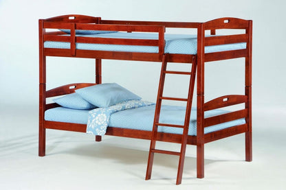 Night and Day Furniture Bunk Beds Cherry Sesame Twin over Twin Hardwood Bunk - 3 Colours
