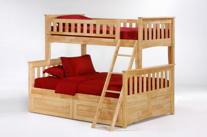 Night and Day Furniture Bunk Beds Ginger Twin Over Full Bunk Bed (5 colours)
