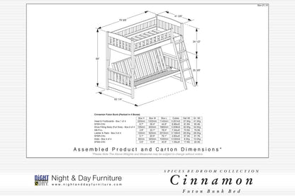 Night and Day Furniture Bunk Beds Cinnamon Futon Bunk Bed (5 colours)