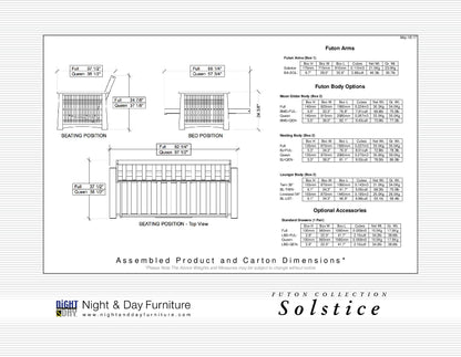 Night and Day Furniture Futons Full Futon Frame / Deluxe 8" Solstice Futon Frame with Deluxe 8" Mattress - Opportunity Buy