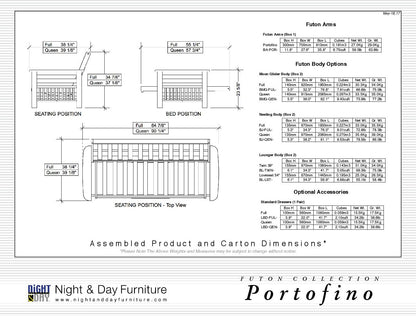 Night and Day Furniture Futons Portofino Futon Frame with Canadian Made Mattress