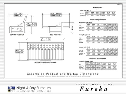 Night and Day Furniture Futons Eureka Futon Frame with Canadian Made Mattress