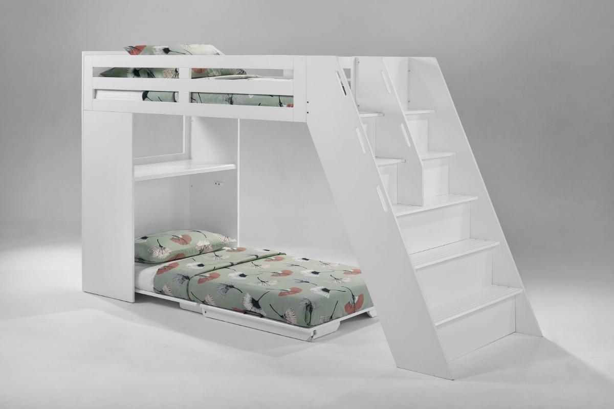 Night and Day Furniture Kids Bedroom Furniture White / White Galaxy Loft Bunk Bed - All Colours