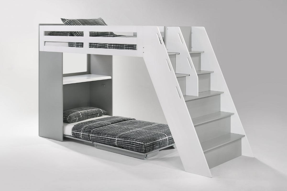 Night and Day Furniture Kids Bedroom Furniture White / Light Grey Galaxy Loft Bunk Bed - All Colours