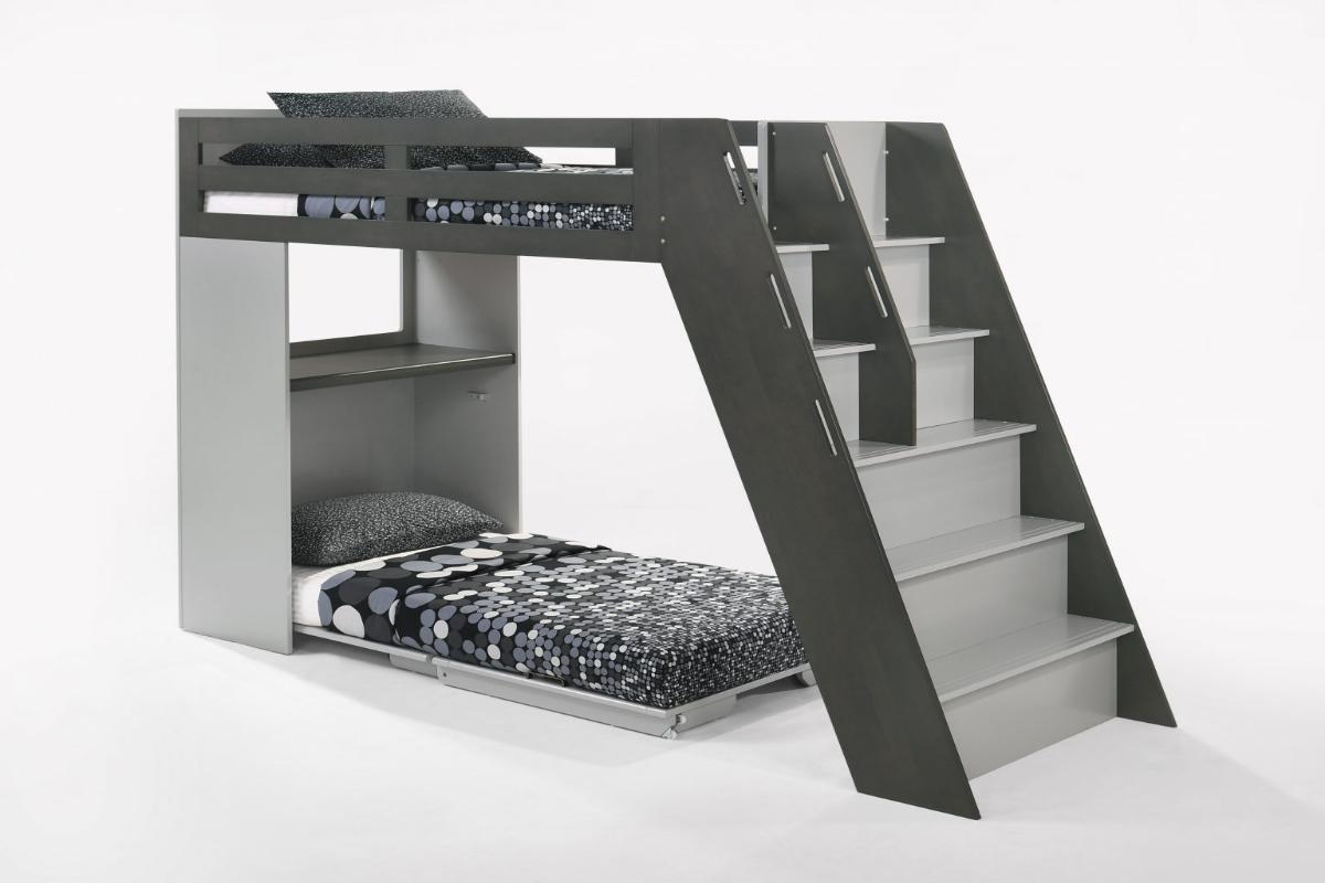 Night and Day Furniture Kids Bedroom Furniture Stonewash / Light Grey Galaxy Loft Bunk Bed - All Colours