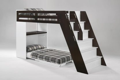 Night and Day Furniture Kids Bedroom Furniture Dark Chocolate / White Galaxy Loft Bunk Bed - All Colours