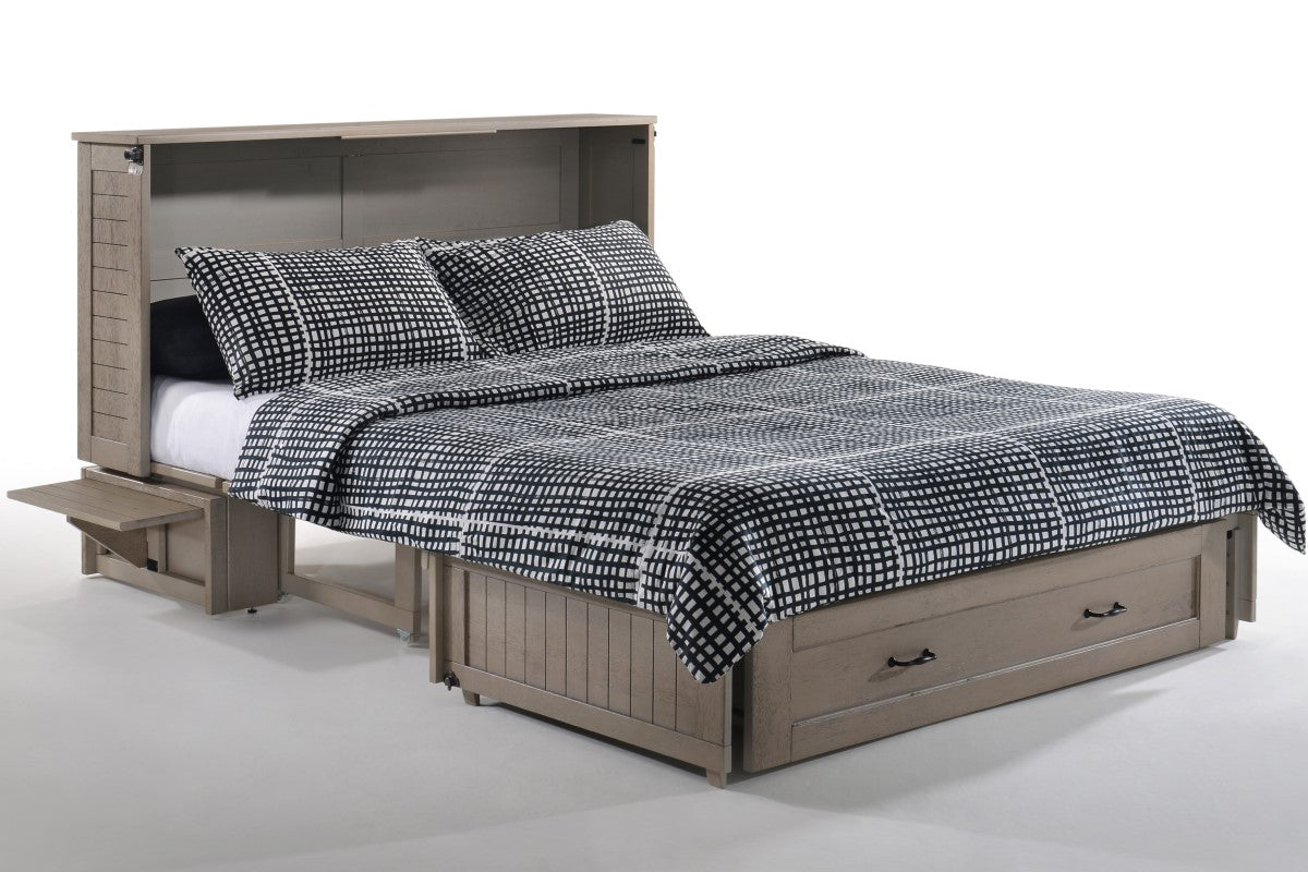 Night and Day Furniture Murphy Cabinet Beds White Bark / Yes Poppy Cabinet Murphy Bed w/ Queen Gel Memory Foam Mattress - 4 Colours