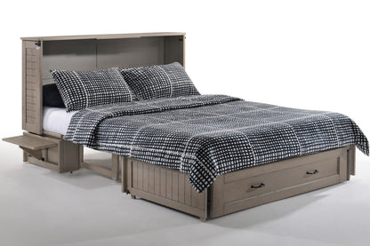 Night and Day Furniture Murphy Cabinet Beds White Bark / Yes Poppy Cabinet Murphy Bed w/ Queen Gel Memory Foam Mattress - 4 Colours