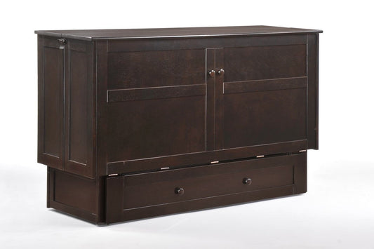 Night and Day Furniture Murphy Cabinet Beds Chocolate / No Clover Queen Size Murphy Bed Cabinet with Gel Memory Foam Mattress - Available in 3 Colours