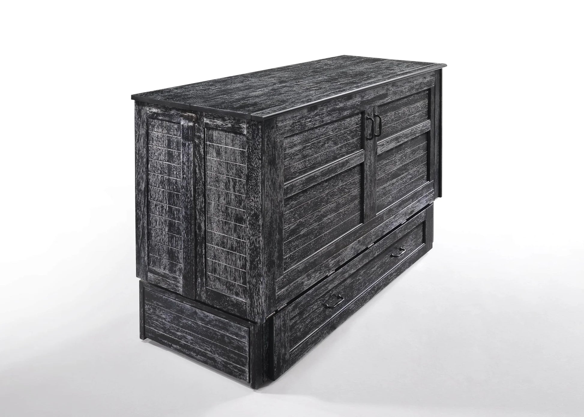 Night and Day Furniture Murphy Cabinet Beds Blizzard / No Poppy Cabinet Murphy Bed w/ Queen Gel Memory Foam Mattress - 4 Colours