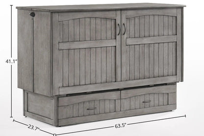 Night and Day Furniture Murphy Cabinet Beds Alpine Murphy Cabinet Bed Rustic Grey - FLOOR MODEL CLEARANCE
