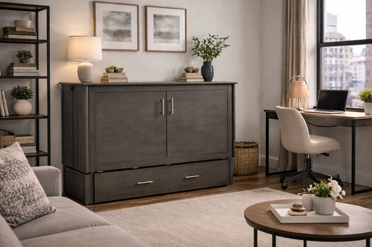 Night and Day Furniture Murphy Cabinet Beds Stonewash Sagebrush Murphy Bed Cabinet in Stonewash