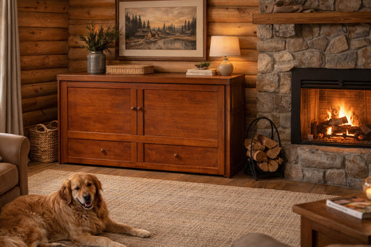 Night and Day Furniture Murphy Cabinet Beds Clover Queen Size Murphy Bed Cabinet with Gel Memory Foam Mattress - Available in 3 Colours