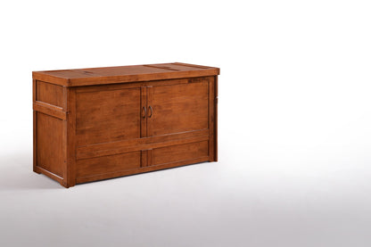Night and Day Furniture Murphy Cabinet Beds Cherry / Frame With Gel Memory Foam Mattress Murphy Cube Solid Hardwood Cabinet Bed - Online Only